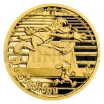 Pohdky a Cartoons (kreslen pbhy) 2021 - Niue 5 NZD Zlat mince Jen pokej! - Na stadionu - proof