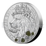 Czech & Slovak 2021 - Niue 80 NZD Silver One-Kilo Coin Czech Lion with Moldavite - Standard