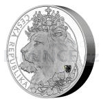 Silber 2021 - Niue 240 NZD Silver Three-Kilo Bullion Coin Czech Lion with Hologram - Proof