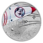 2022 - Niue 1 NZD Silver coin The Milky Way - The first animal in orbit - proof