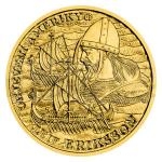 Historie 2022 - Niue 10 NZD Zlat tvrtuncov mince Objeven Ameriky - Leif Eriksson - proof
