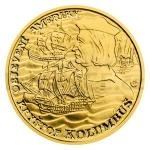 2022 - Niue 10 NZD Zlat tvrtuncov mince Objeven Ameriky - Krytof Kolumbus - proof