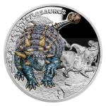 Tschechien & Slowakei 2022 - Niue 1 NZD Silver Coin Prehistoric World - Ankylosaurus - Proof