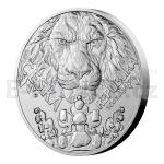Tschechischer Lwe 2023 - Niue 25 NZD Silver 10 oz Coin Czech Lion - Stand