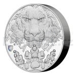 esk lev  2023 - Niue 240 NZD Stbrn tkilogramov investin mince esk lev s hologramem - proof