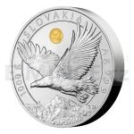 Bullion 2023 - Niue 80 NZD Silver One-Kilo Bullion Coin Eagle with a Gold Inlay - UNC