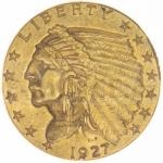 Indian Head $2,50 (1908 - 1929) 1927 - USA 2,50 $ Indian Head