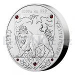 2020 - Niue 80 NZD Silver One-Kilo Coin Czech Lion with Czech Garnets - Standard