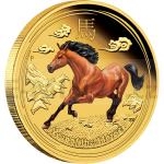 2014 - Australien 15 $ - Jahr des Pferdes Gold Frbig - PP