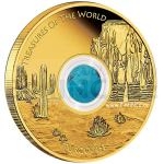 World Coins 2015 - Australia 100 $ Treasures of the World Gold Coin - North America / Turquoise - Proof