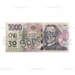 Geburtstag 2023 - Banknote 1000 CZK 2008 mit Print, Serie R74