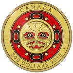 Weltmnzen 2015 - Kanada 200 $ Singende Mondmaske Gold - PP