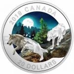 Animals and Plants 2018 - Canada 1 oz 20 CAD Geometric Fauna: Grey Wolves - Proof