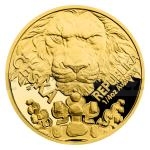 Zur Geburt 2023 - Niue 10 NZD Gold 1/4oz Coin Czech Lion - PP