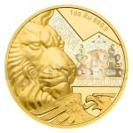 2023 - Niue 50 NZD Zlat uncov mince esk lev s hologramem - proof