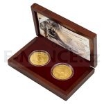 Zlato 2 oz (62,2 g) Sada dvou zlatch uncovch investinch minc esk lev a Orel 2024 - b.k.
