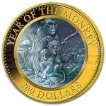 Zahrani 2016 - Cook Islands 200 $ Rok opice - Year of the Monkey s Perlet - proof