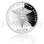 Gifts Silver Medal Academic Degree Medical Doctor MUDr. - Proof