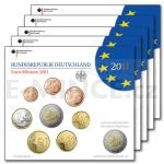 2 a 5 Euromince 2011 - Nmecko 29,40  Sady obhovch minc A,D,F,G,J - b.k.
