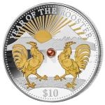 esko a Slovensko 2017 - Fiji 10 $ Rok Kohouta / Year of the Rooster Zlato s Perlou - proof