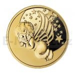 Tmata 2020 - Niue 5 $ Zlat mince Andl strn / Guardian Angel - proof