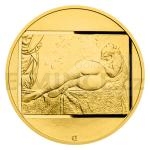 esk mincovna 2023 Zlat dvouuncov medaile Jan Saudek - Tanenice - reverse proof