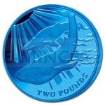 World Coins 2013 - South Georgia 2 GBP - Blue Whale from Blue Titanium - BU