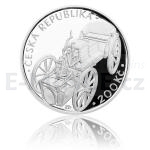 Czech Silver Coins 2015 - 200 CZK Josef Bozek Presents His Steam Car - Proof