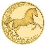 2024 - Niue 50 NZD Gold 1 oz Bullion Coin Treasures of the Gulf - The Horse - proof