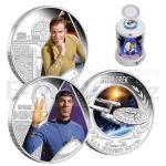 Astronomie a vesmr 2015 - Tuvalu 3 $ Star Trek Sada - Kapitn Kirk a U.S.S. Enterprise + Spock - proof