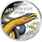 World Coins 2013 - Tuvalu 1 $ - Yellow-Bellied Sea Snake - proof