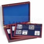 Coin Etuis & Boxes VOLTERRA TRIO de Luxe Presentation Case with 3 wooden trays, for 24 certified coin holders