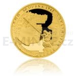 Historie 2015 - Niue 5 $ - Zlat mince Dobyt Berlna Rudou armdou - proof