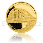 Tschechische Goldmnzen 2014 - 5000 Kronen Stahlbeton-Brcke in Karvina-Darkov - PP