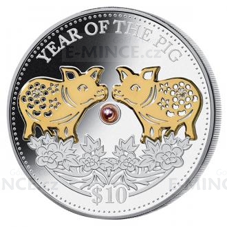 2019 - Fiji 10 $ Year of the Pig Lunar Pearl Series - Proof
Click to view the picture detail.