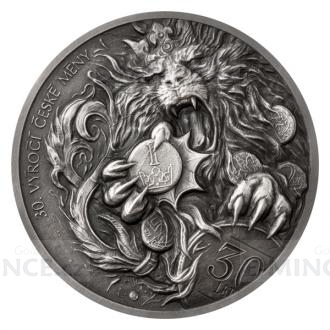 Silver Ounce Medal 30 Years of Czech Mint and Czech Currency - Antique Finish
Click to view the picture detail.