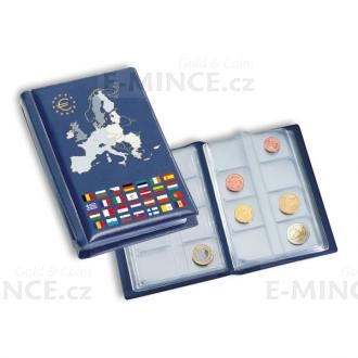  Coin wallet with 12 coin sheets for 12 complete euro coin sets, blue 
Click to view the picture detail.