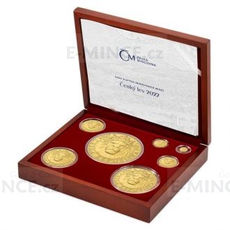Set of gold coins Czech Lion 2022 - 1/25, 1/4, 1/2, 1, 5, 10 oz, 1 kg
Click to view the picture detail.