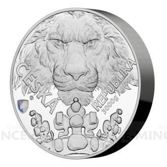 2023 - Niue 240 NZD Silver Three-Kilo Bullion Coin Czech Lion with Hologram - Proof
Click to view the picture detail.