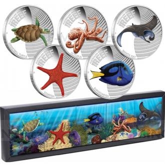 2012 - Australian Sea Life II - The Reef Set of Five 1/2oz Silver Proof Coins
Click to view the picture detail.