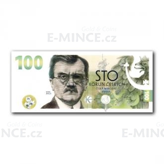 Commemorative banknote 100 CZK 2022 Building Czechoslovak Currency - Karel Englis
Click to view the picture detail.