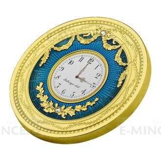2022 - Niue 1 $ Faberg Art - Blue Table Clock / Modr hodiny - proof
Kliknutm zobrazte detail obrzku.