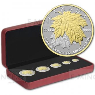 2014 - Canada - Fine Silver Fractional Set - Maple Leaf - Proof
Click to view the picture detail.