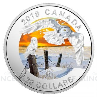 2018 - Canada 1 oz 20 CAD Geometric Fauna: Snowy Owls - Proof
Click to view the picture detail.
