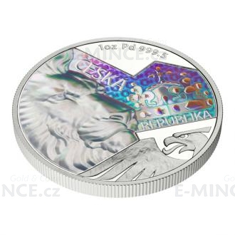2023 - Niue 50 NZD Palladium 1 oz Coin Czech Lion with Hologram - Proof
Click to view the picture detail.