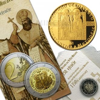 2013 - 10000 CZK and 2 EUR Coin Set : Constantine and Methodius - Proof
Click to view the picture detail.