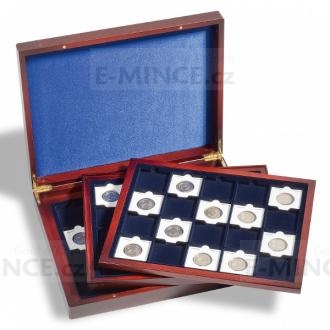 Presentation Case VOLTERRA TRIO de Luxe, each with 60square divisions for coins up to 50 mm 
Click to view the picture detail.