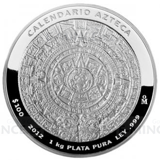 2012 - Mexico 100 $ - Aztec Calendar 1 Kilo Silver - prooflike
Click to view the picture detail.