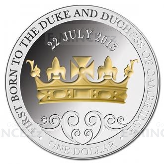 2013 - New Zealand 1 $ - Royal Baby Silver Proof Coin
Click to view the picture detail.