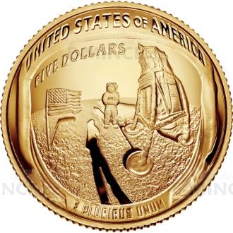 2019 - USA 5 $ Zlat mince Apollo 11 50th Anniversary / 50. vro - Proof
Kliknutm zobrazte detail obrzku.